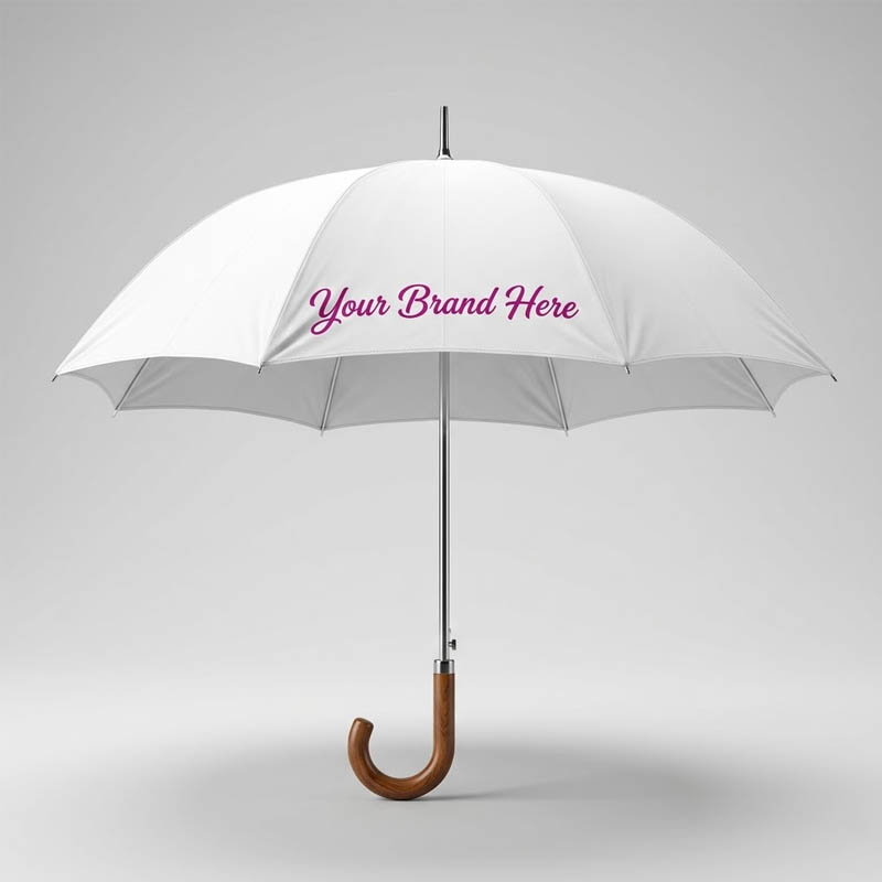 branded pre production umbrella sample for design and print approval