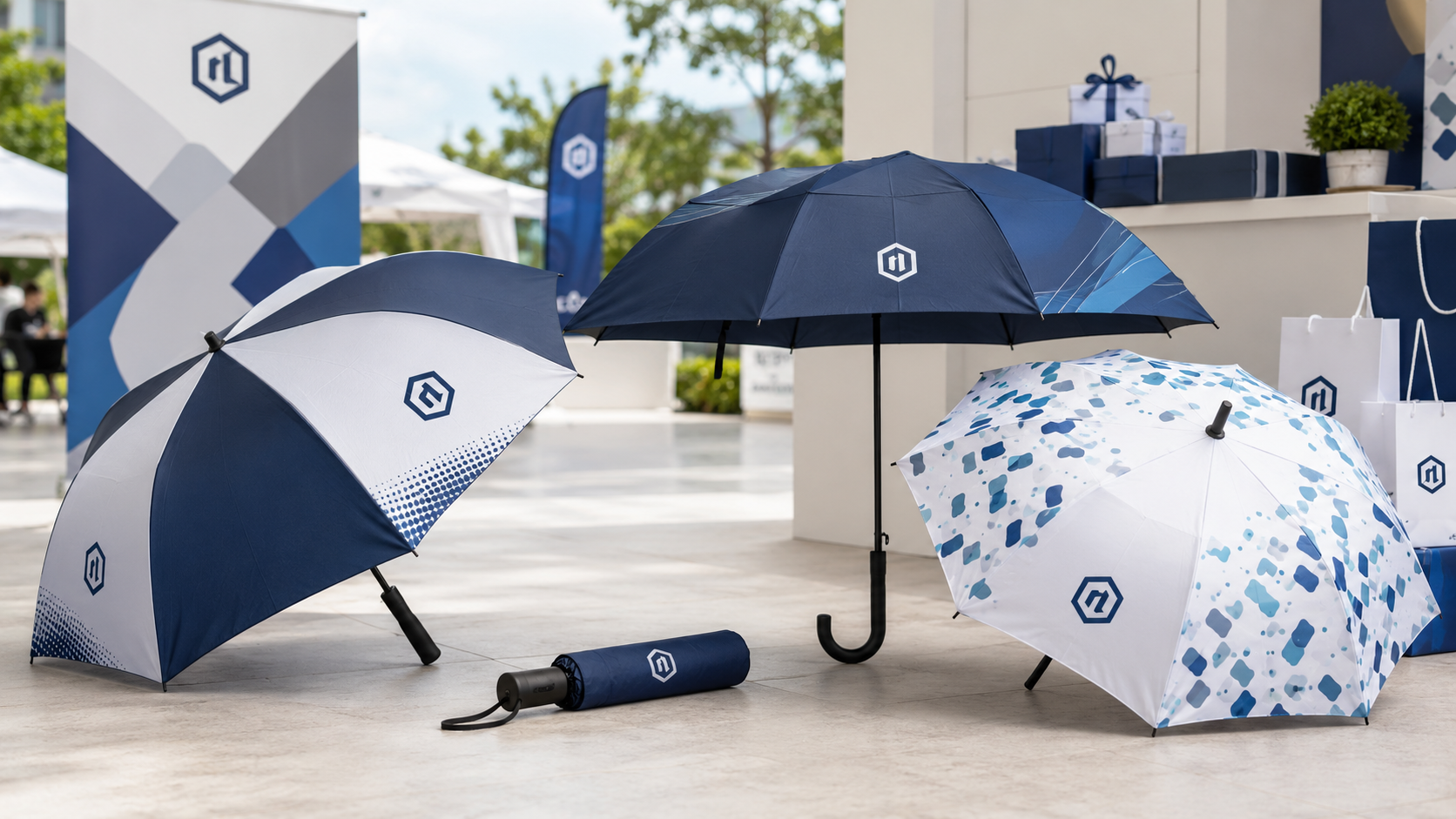 custom promotional umbrellas for brand campaigns, corporate gifts, and events