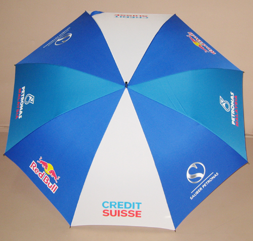 Corporate gift umbrellas customized for an international banking and financial services project