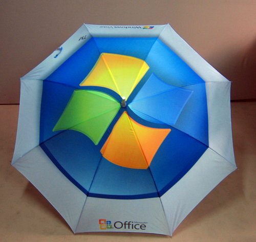 Logo printed umbrellas customized for an international computer and technology company