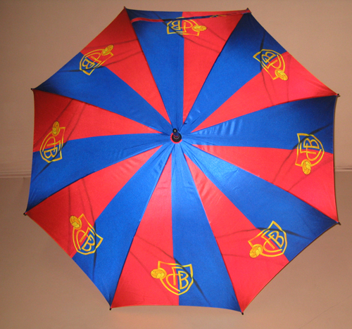 Promotional umbrellas customized with brand colors and logo printing